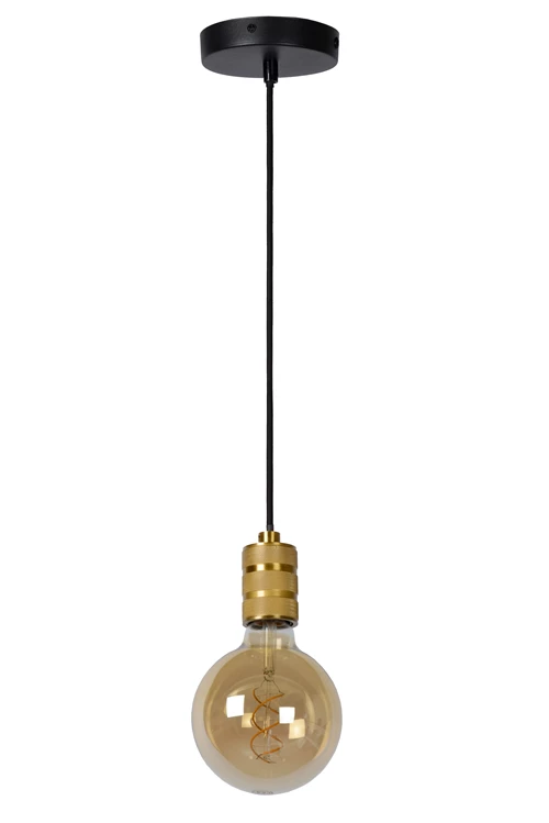 Lucide JOVA - Hanglamp - Ø 12 cm - 1xE27 - Mat Goud / Messing - uitgezet